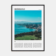 Honolulu Travel Color Poster