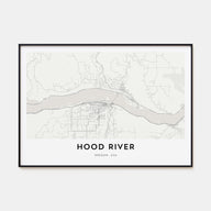 Hood River Map Landscape Poster