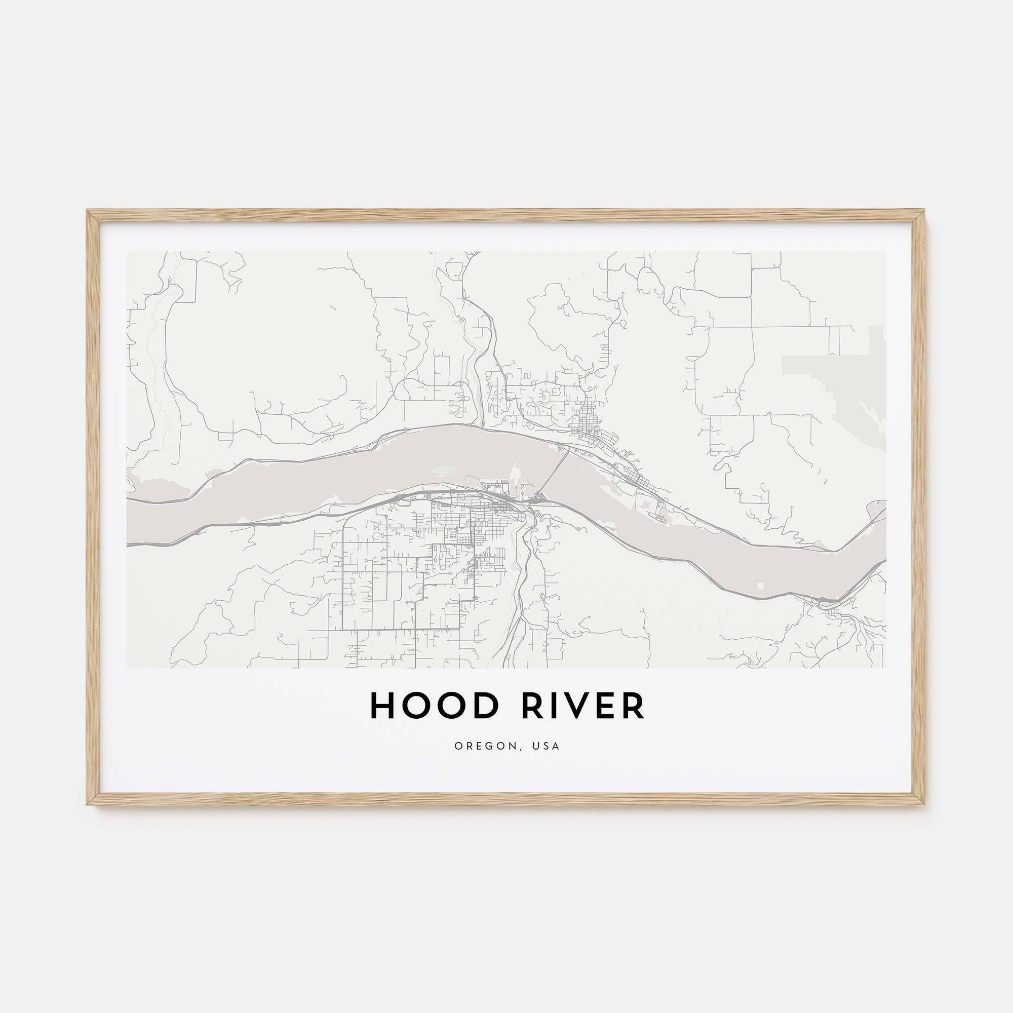 Hood River Map Landscape Poster