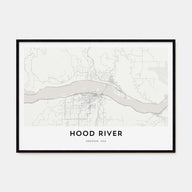Hood River Map Landscape Poster