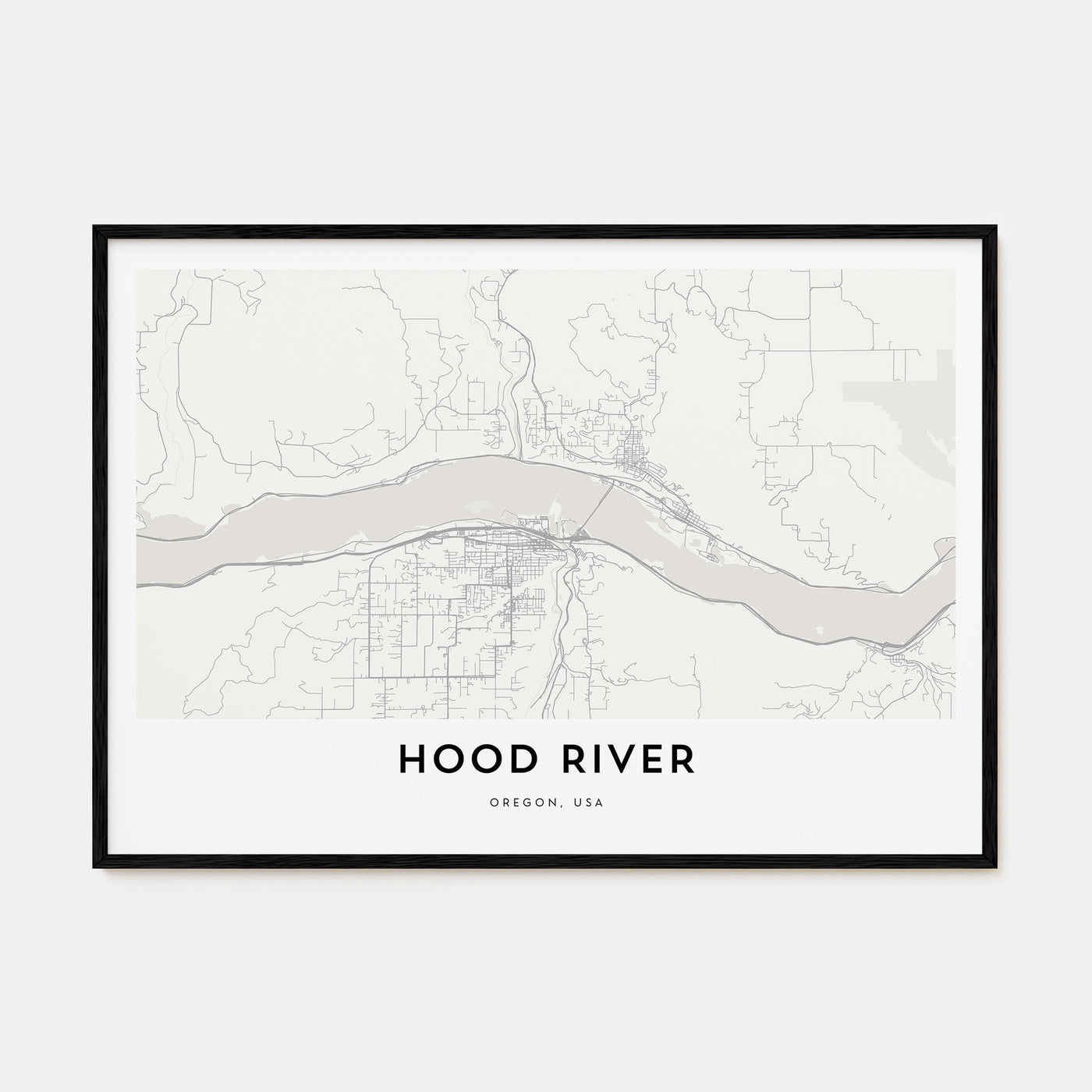 Hood River Map Landscape Poster