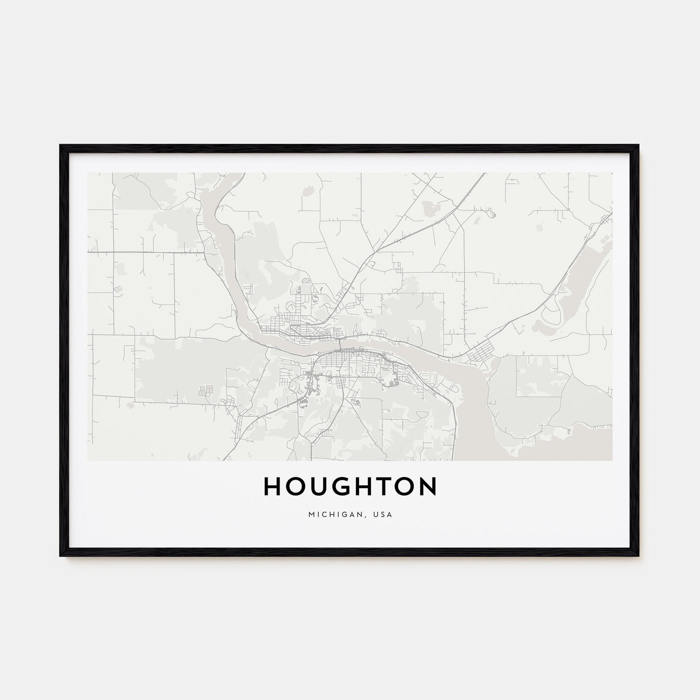 Houghton Map Landscape Poster