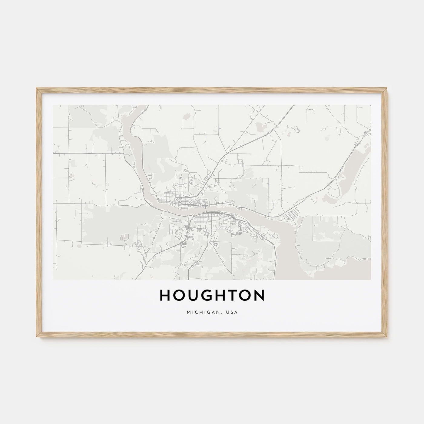 Houghton Map Landscape Poster
