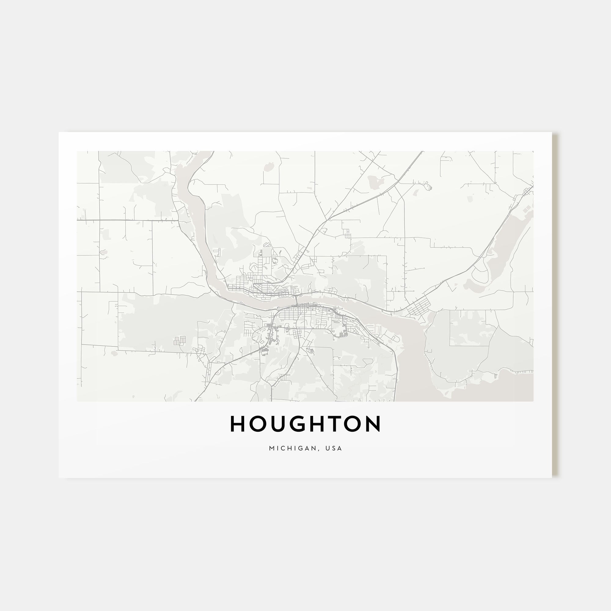Houghton Map Landscape Poster