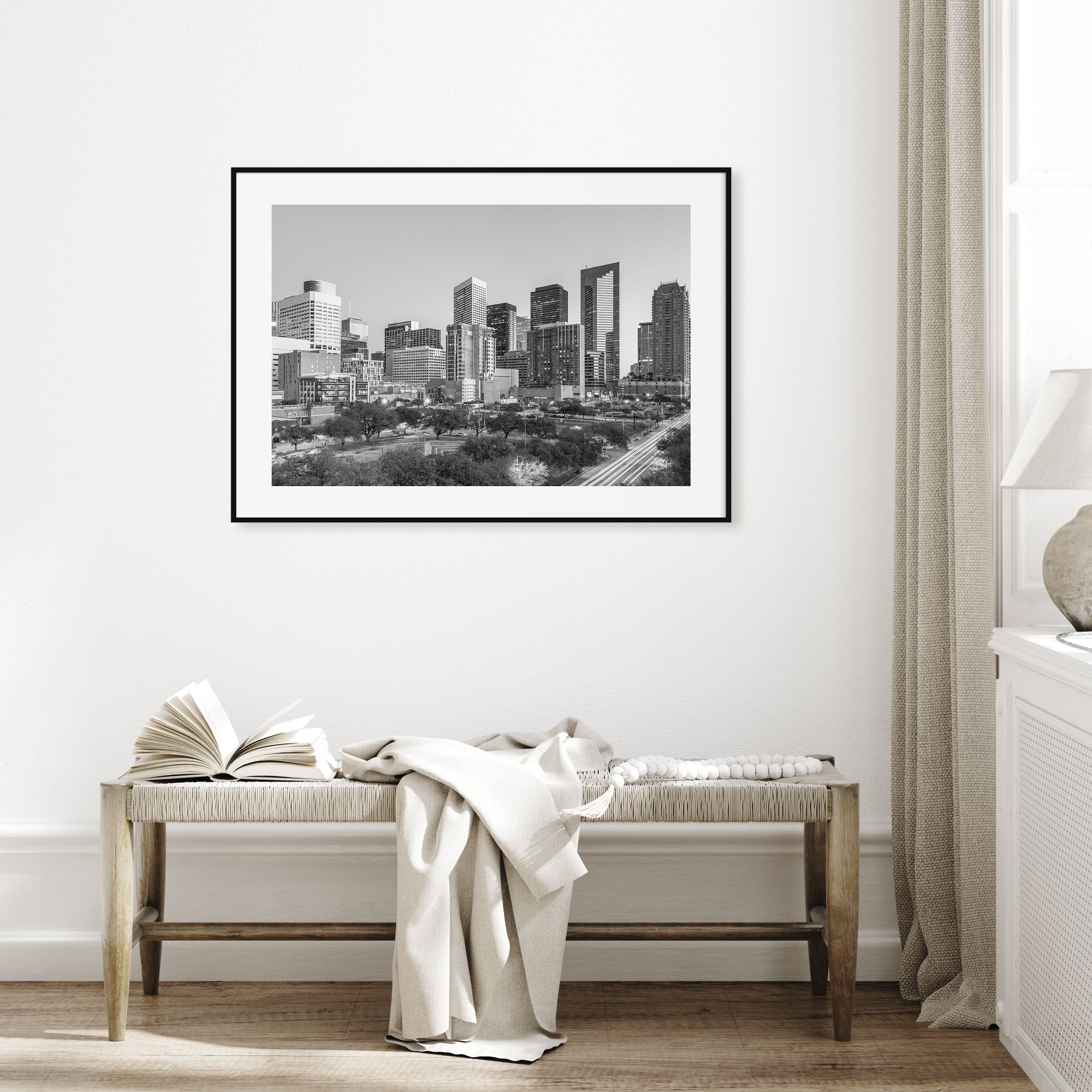 Houston Landscape B&W Poster