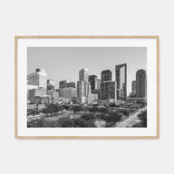Houston Landscape B&W Poster
