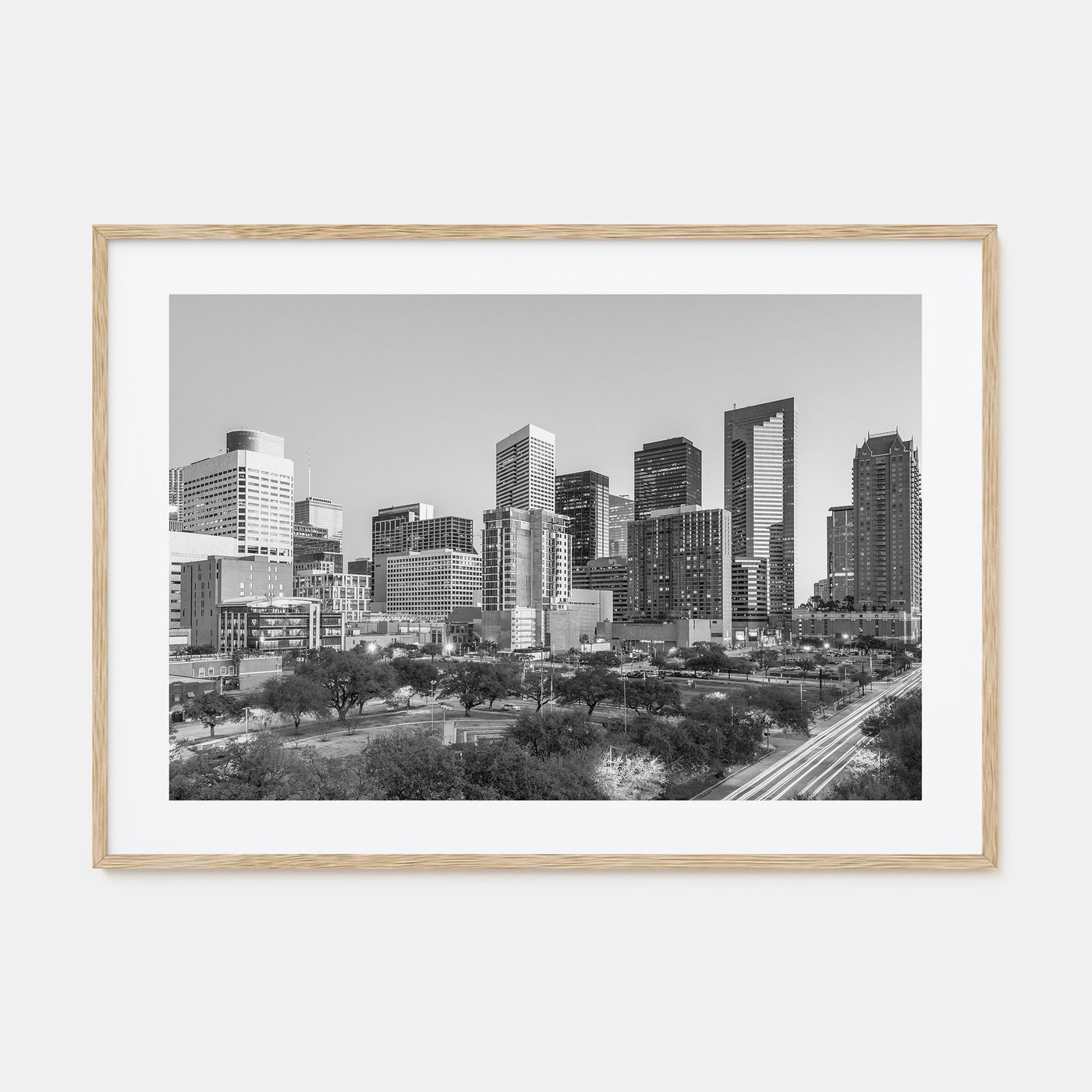 Houston Landscape B&W Poster