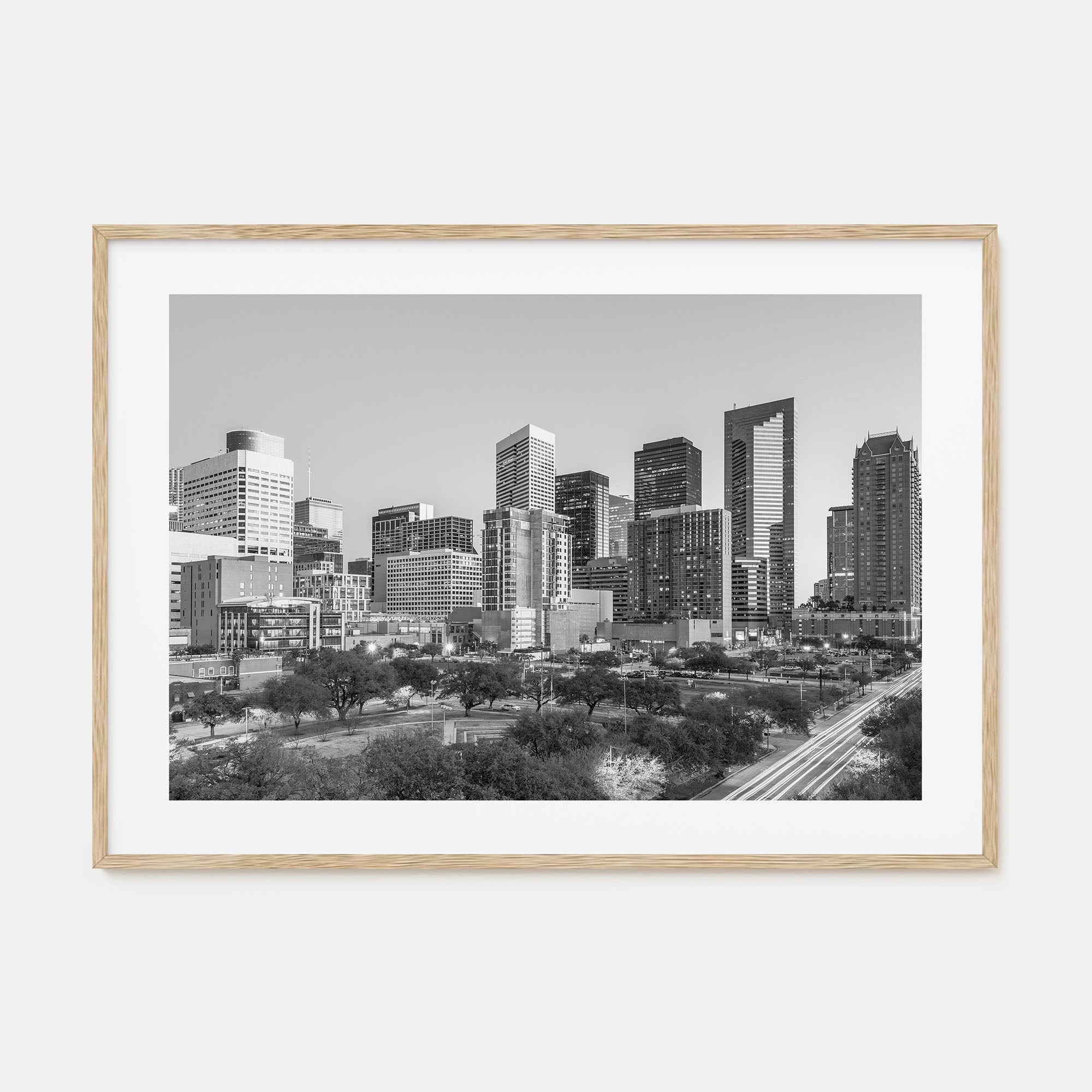 Houston Landscape B&W Poster