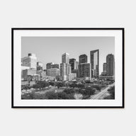 Houston Landscape B&W Poster