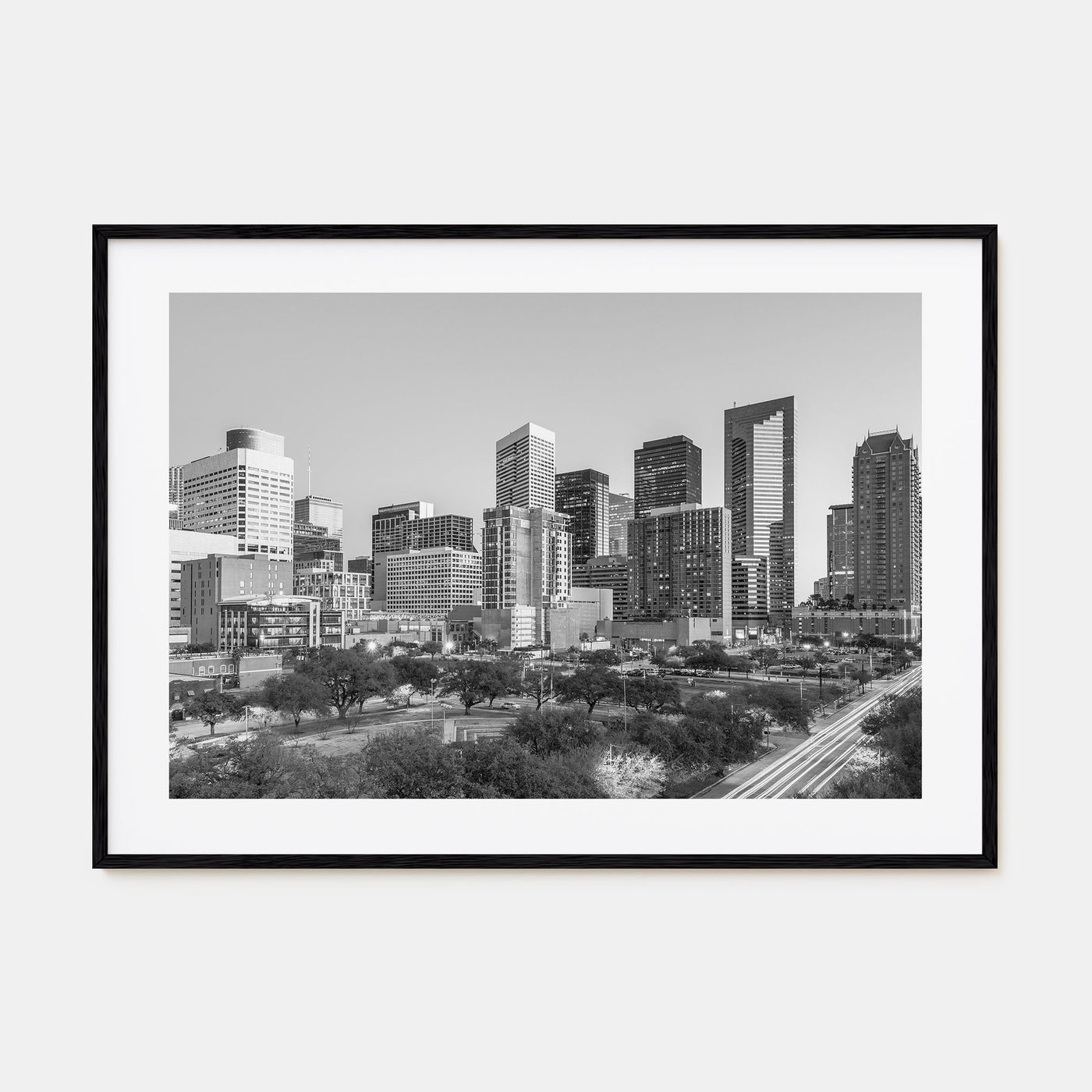 Houston Landscape B&W Poster