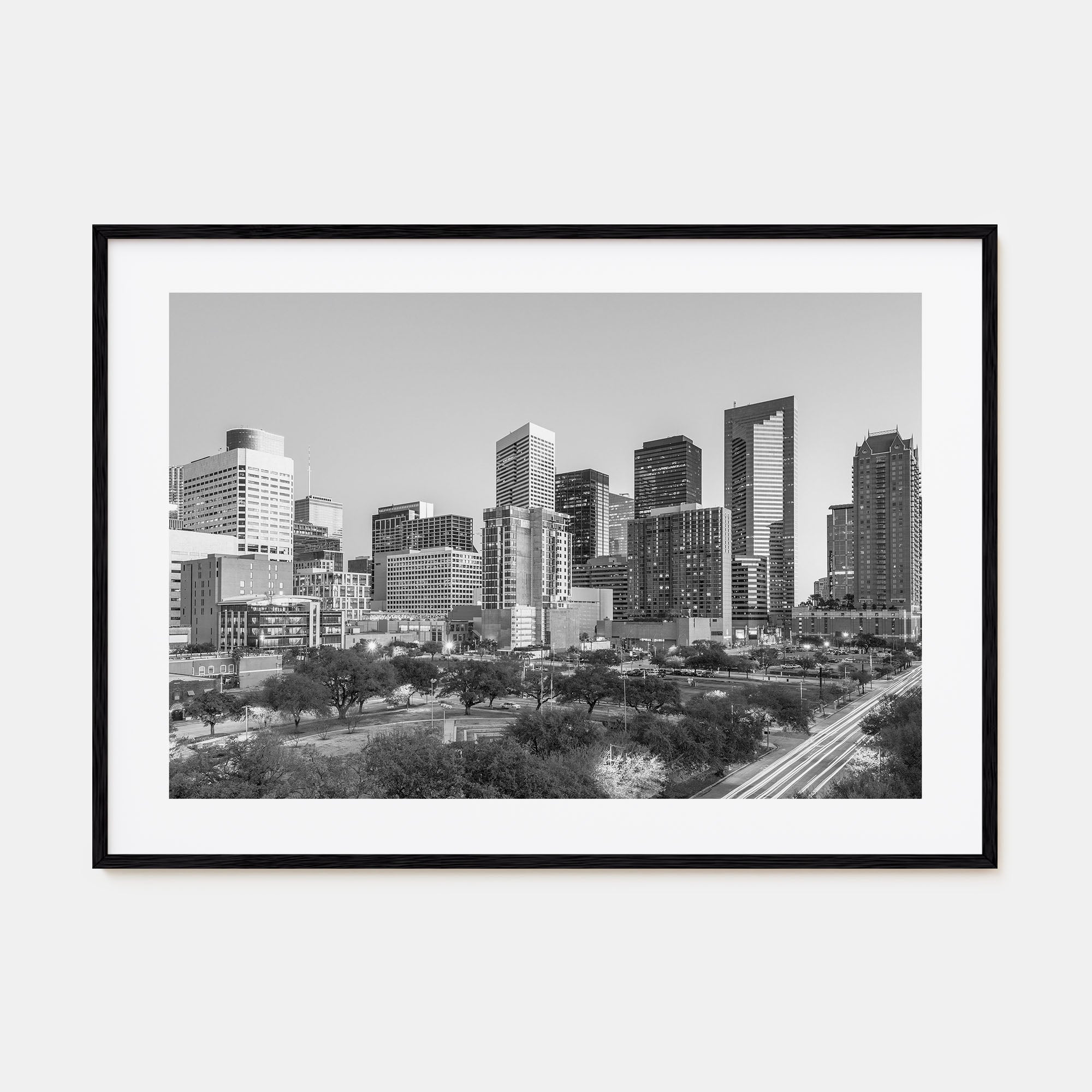 Houston Landscape B&W Poster
