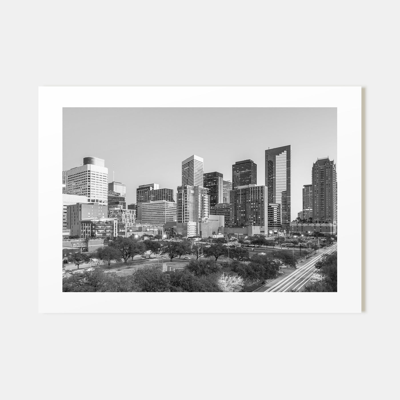 Houston Landscape B&W Poster