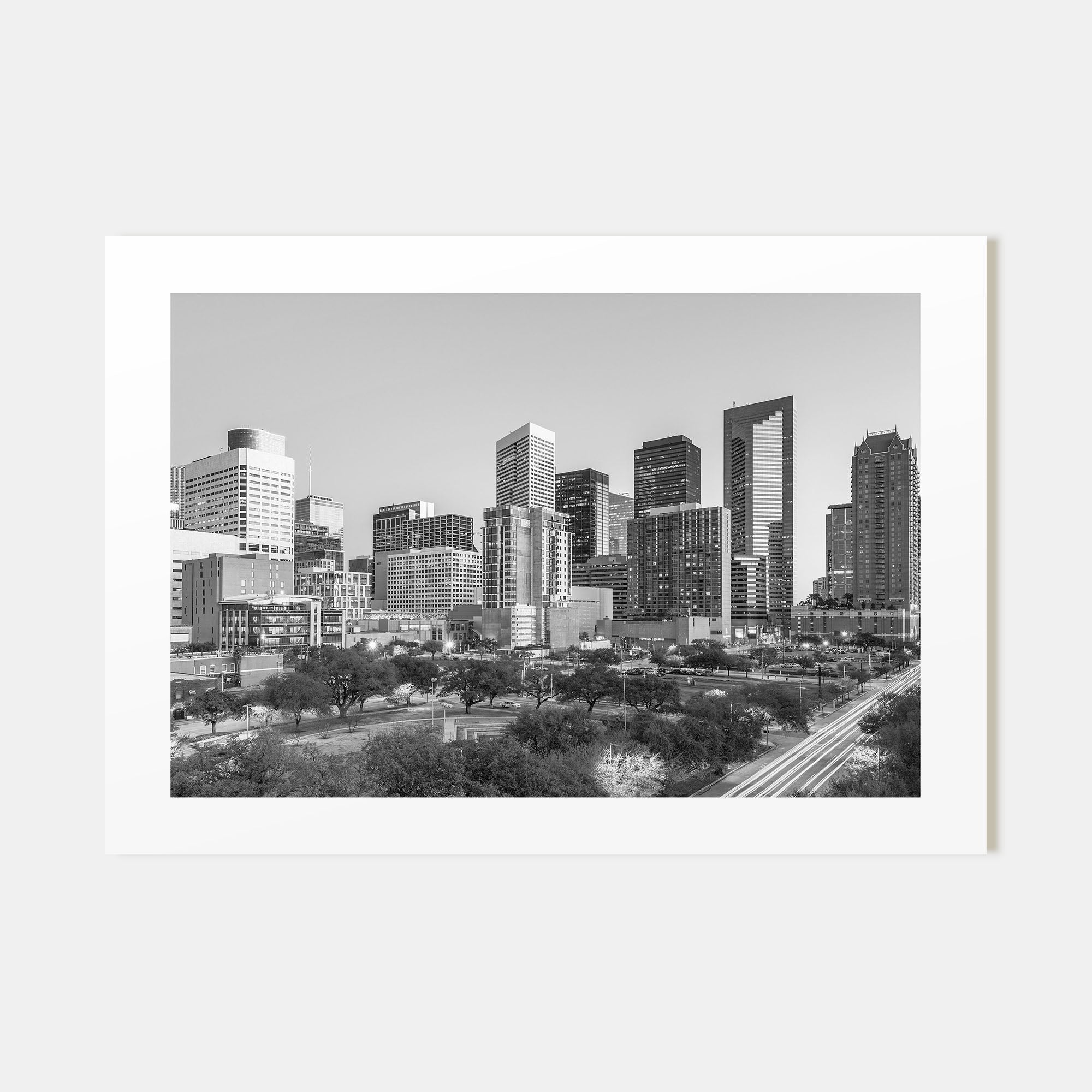 Houston Landscape B&W Poster