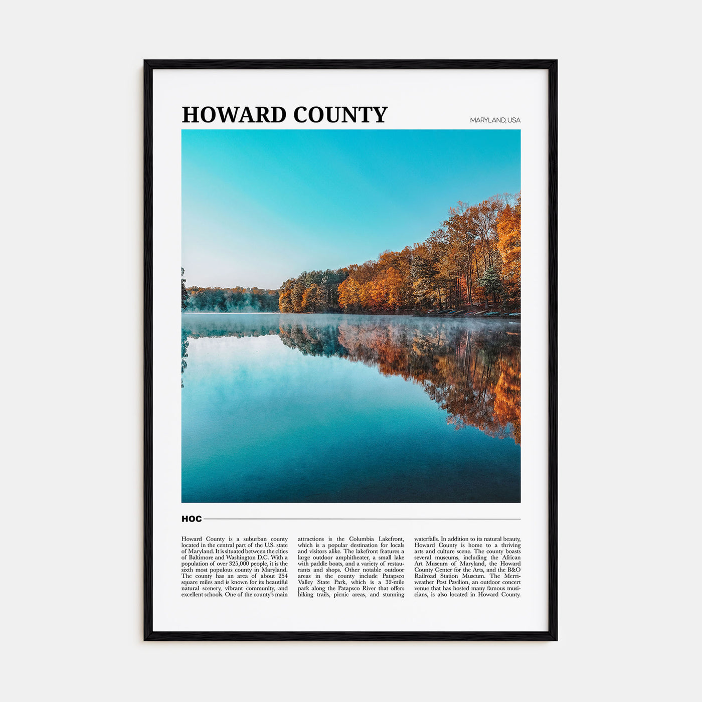 Howard County Travel Color Poster