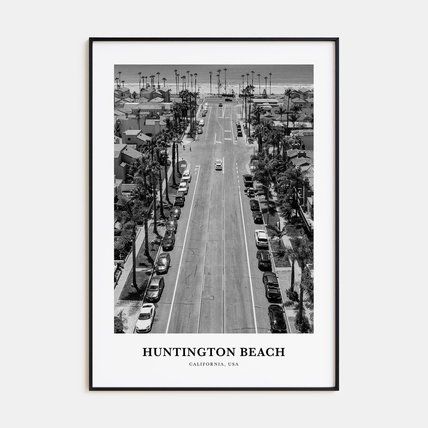 Huntington Beach Portrait B&W No 2 Poster