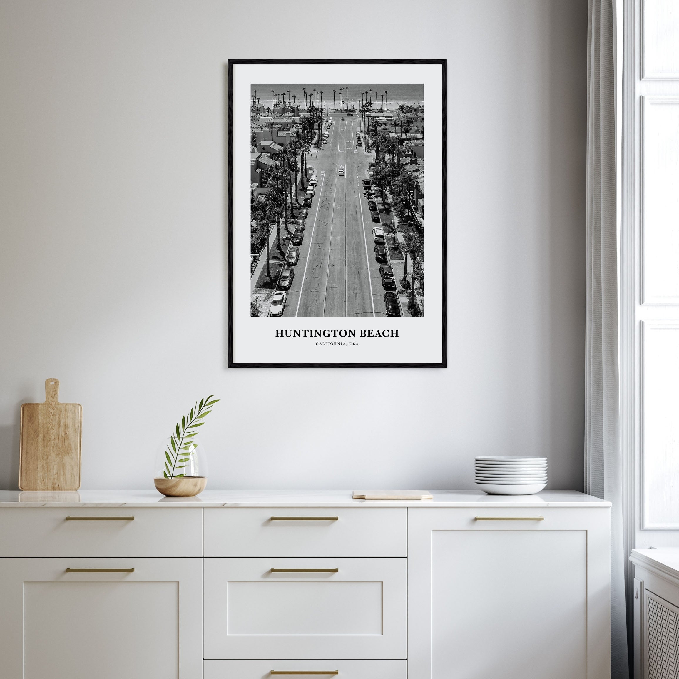 Huntington Beach Portrait B&W No 2 Poster