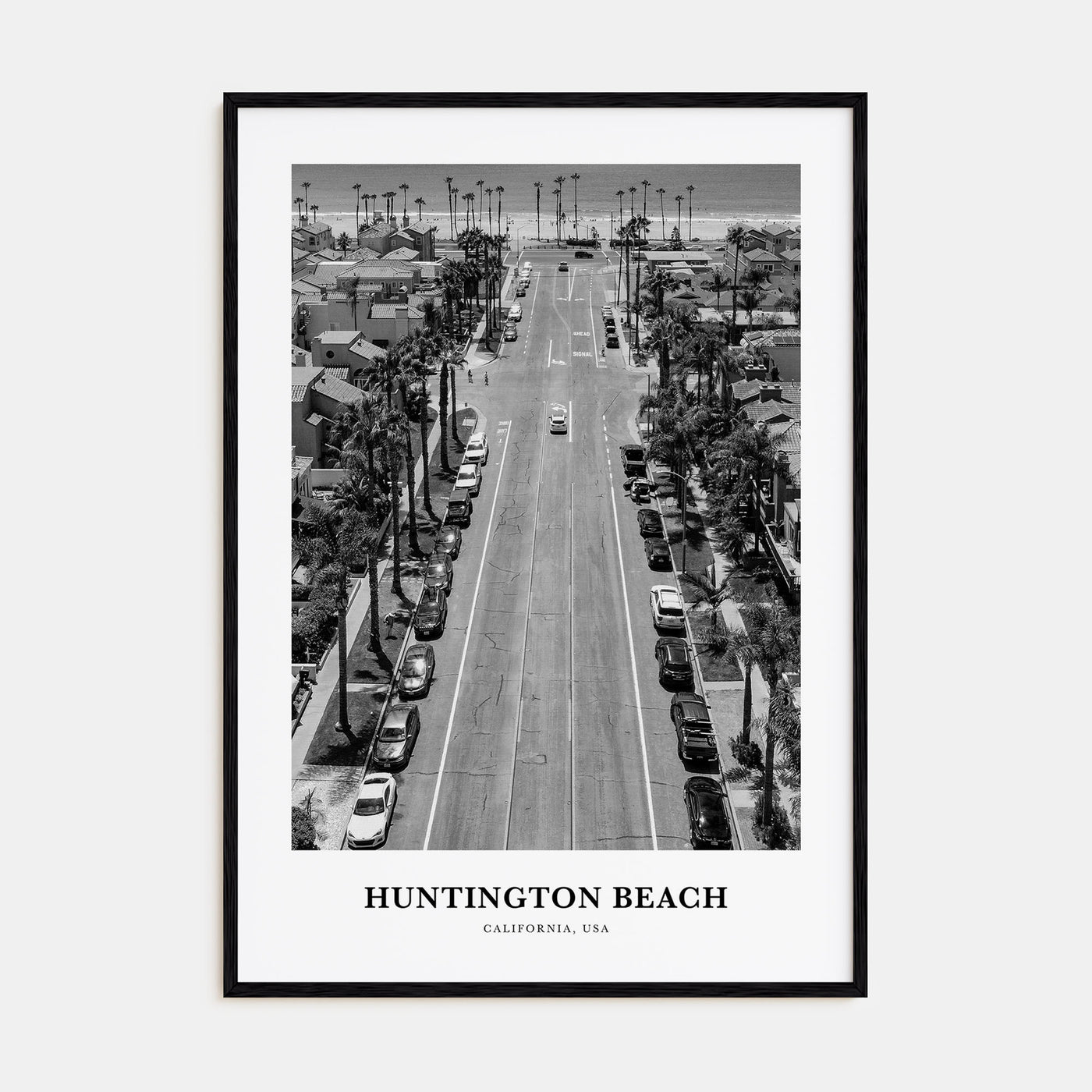 Huntington Beach Portrait B&W No 2 Poster