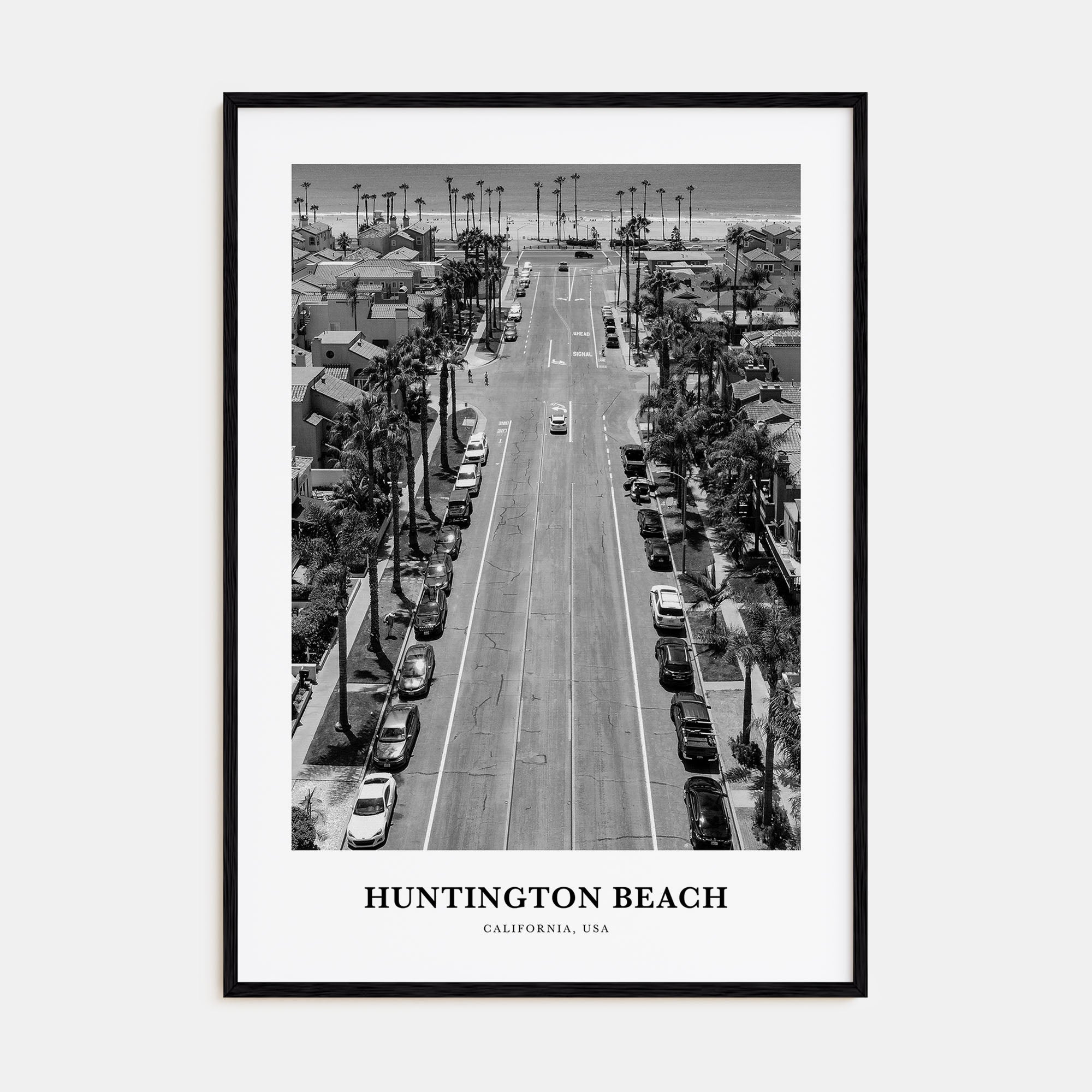 Huntington Beach Portrait B&W No 2 Poster