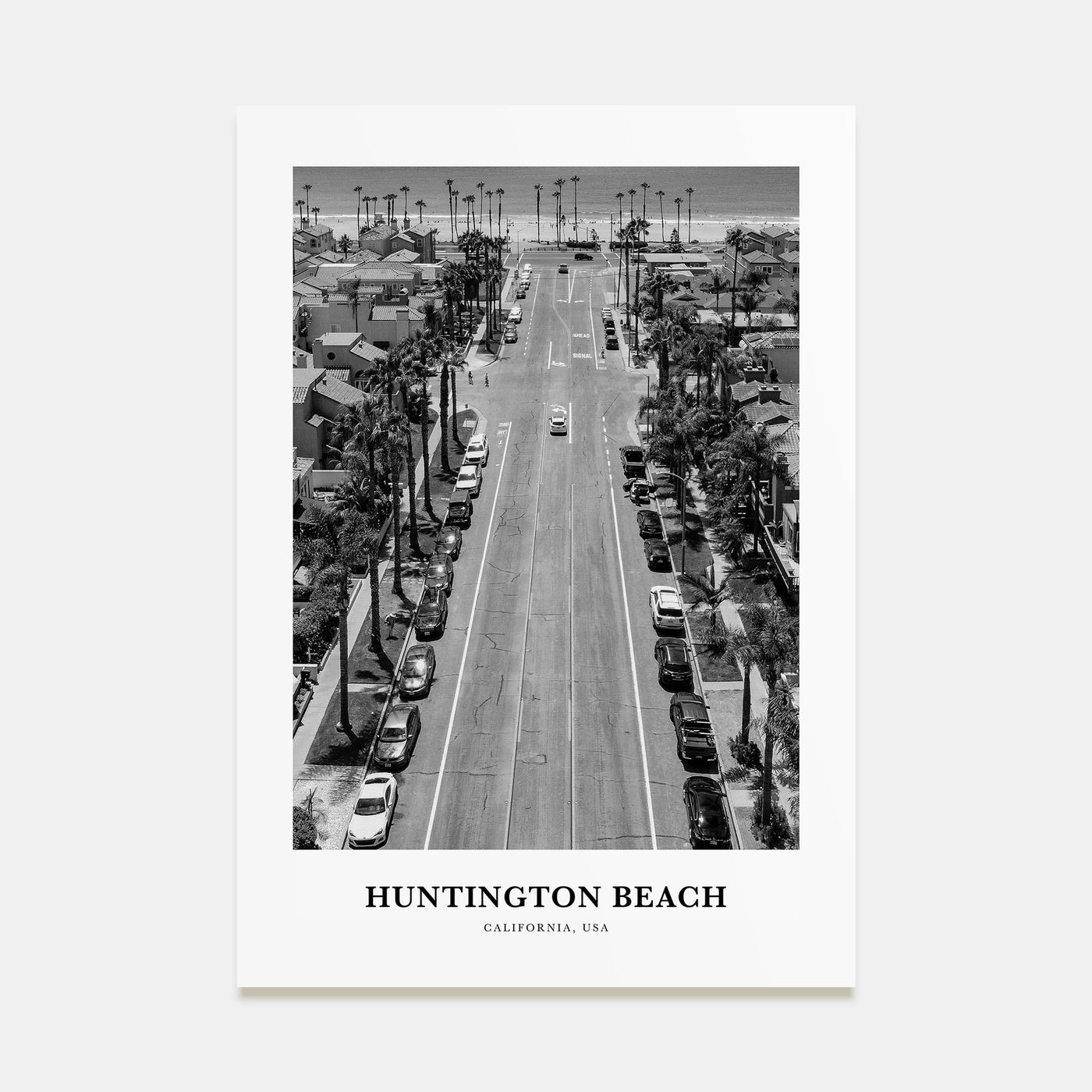 Huntington Beach Portrait B&W No 2 Poster