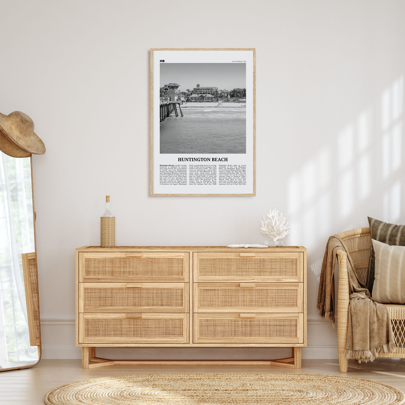 Huntington Beach Travel B&W No 1 Poster