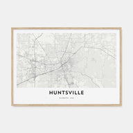 Huntsville Map Landscape Poster