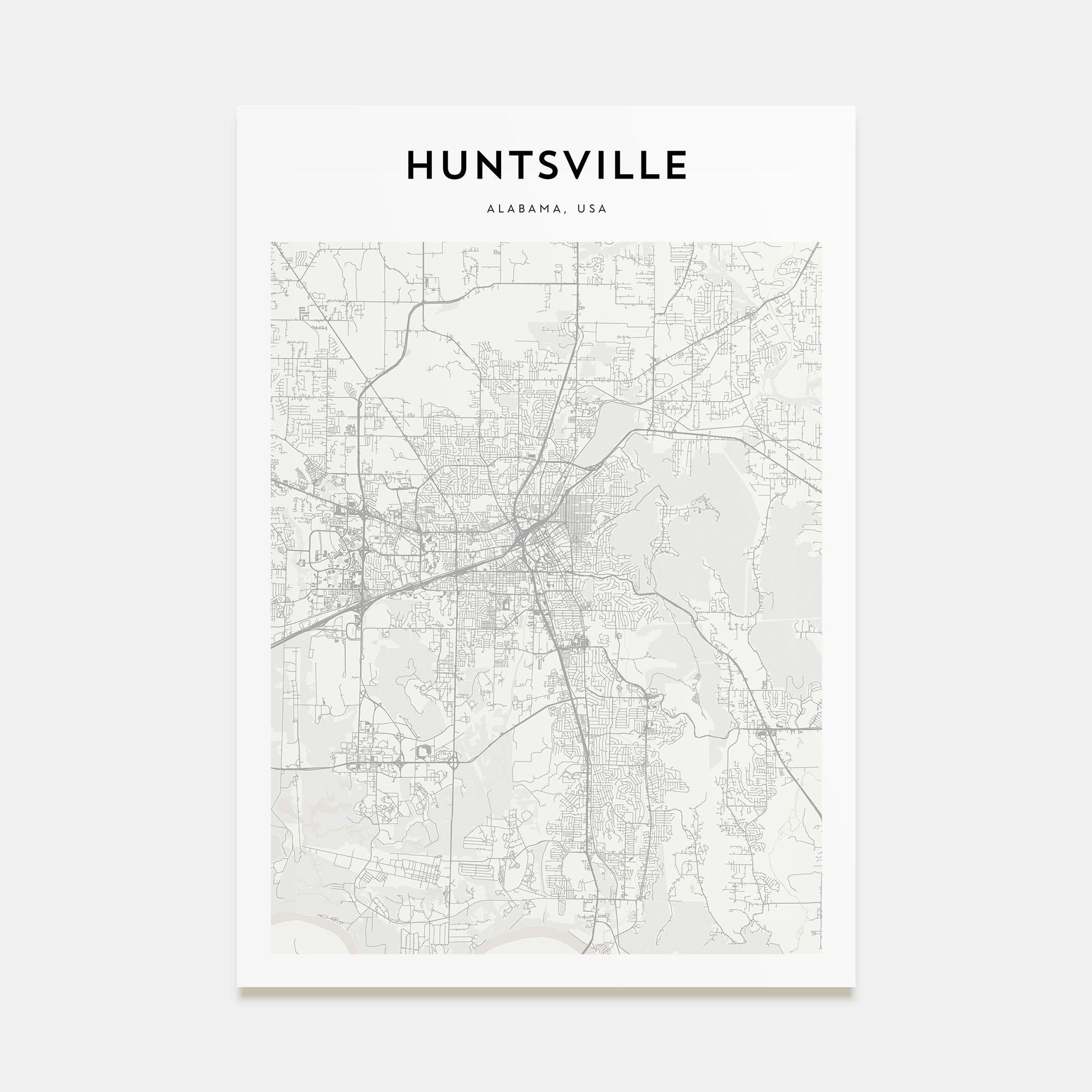 Huntsville Map Portrait Poster
