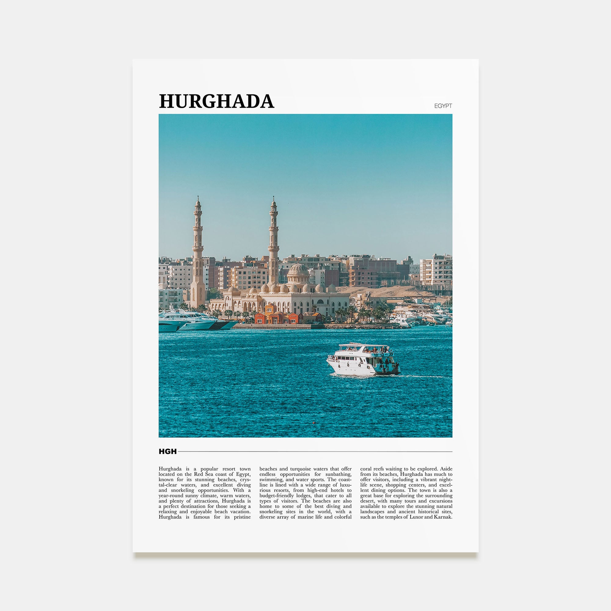 Hurghada Travel Color Poster