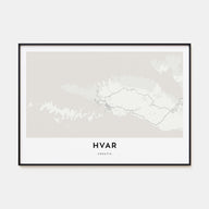 Hvar Map Landscape Poster