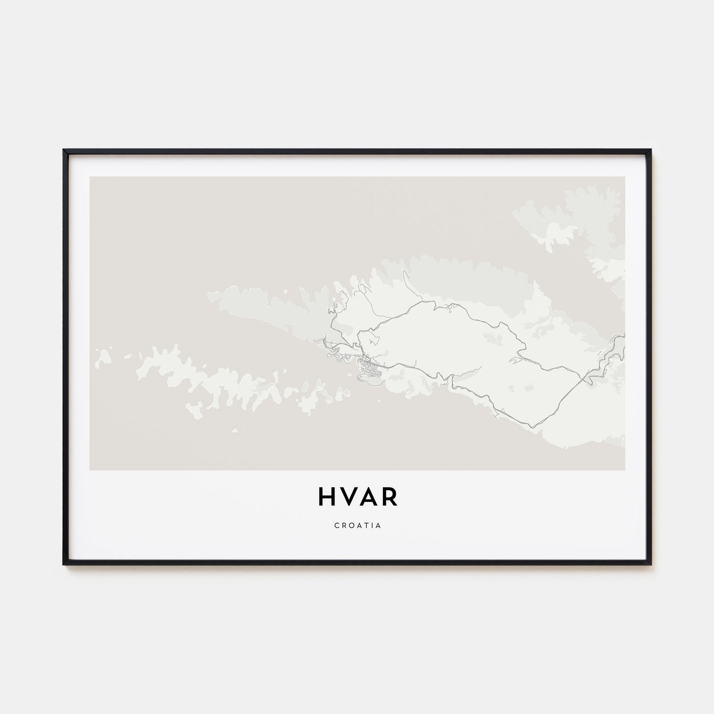 Hvar Map Landscape Poster