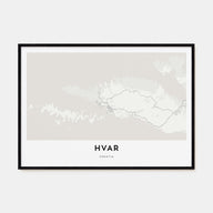Hvar Map Landscape Poster