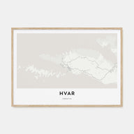 Hvar Map Landscape Poster
