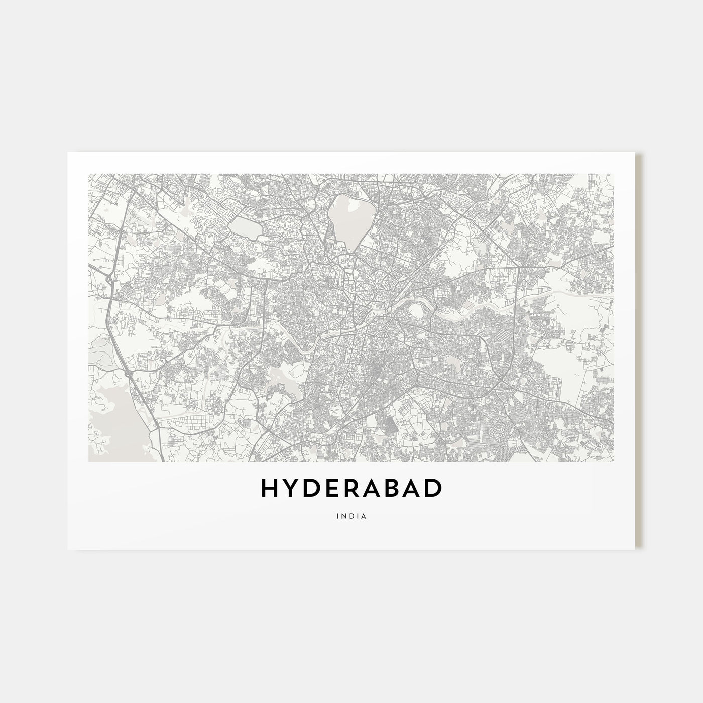 Hyderabad Map Landscape Poster