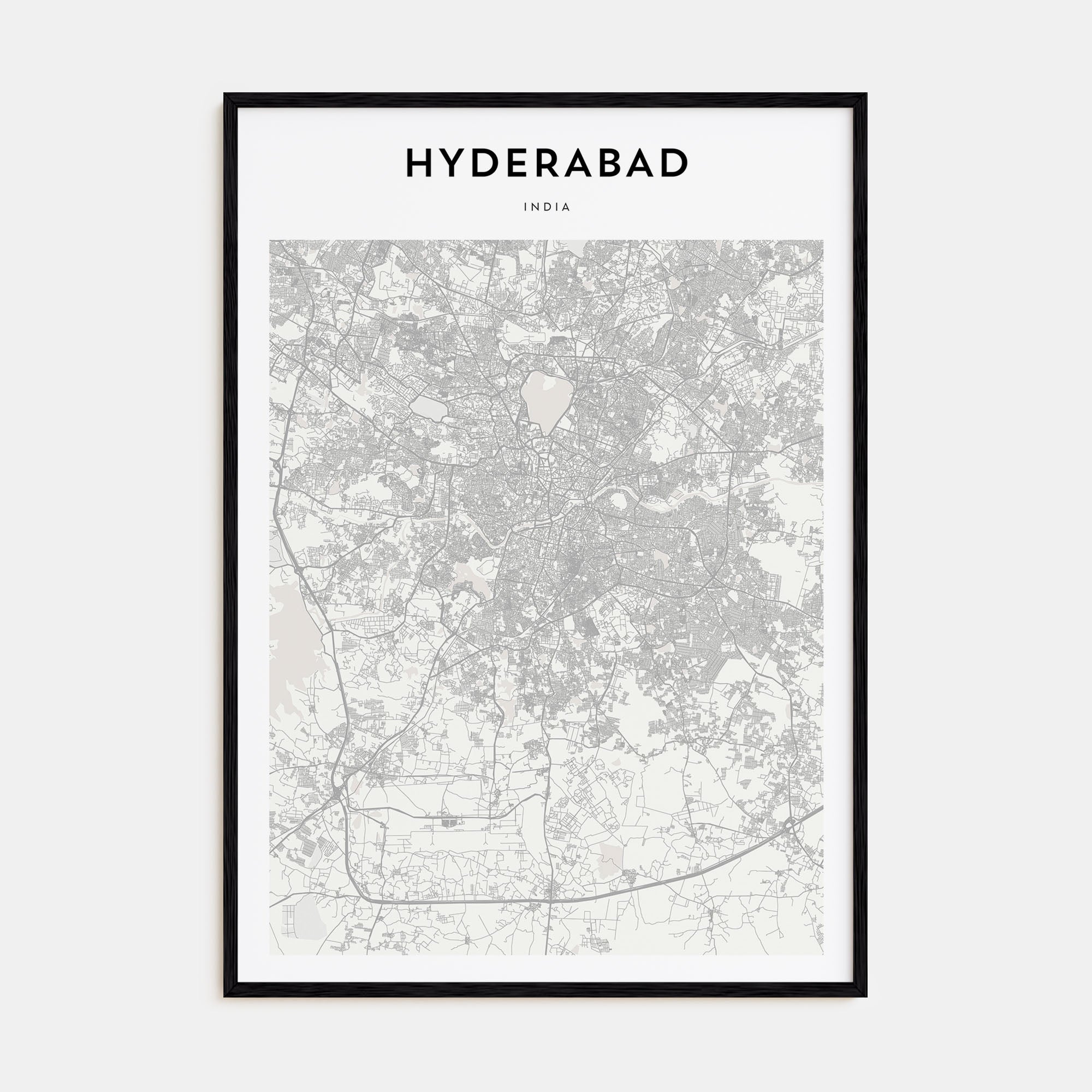 Hyderabad Map Portrait Poster