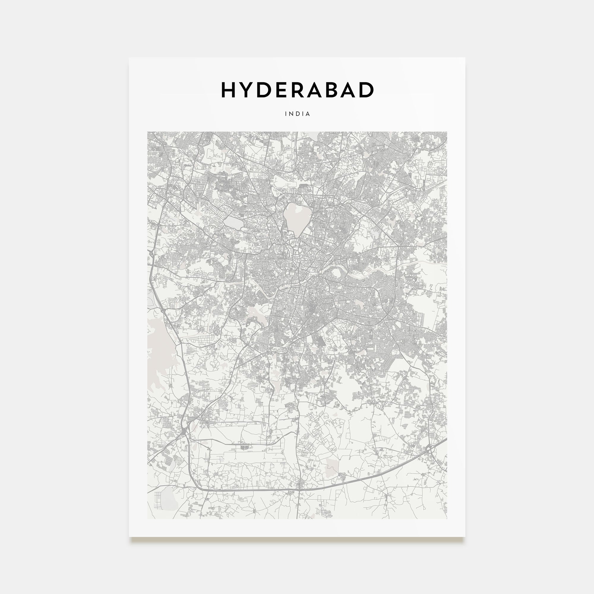 Hyderabad Map Portrait Poster