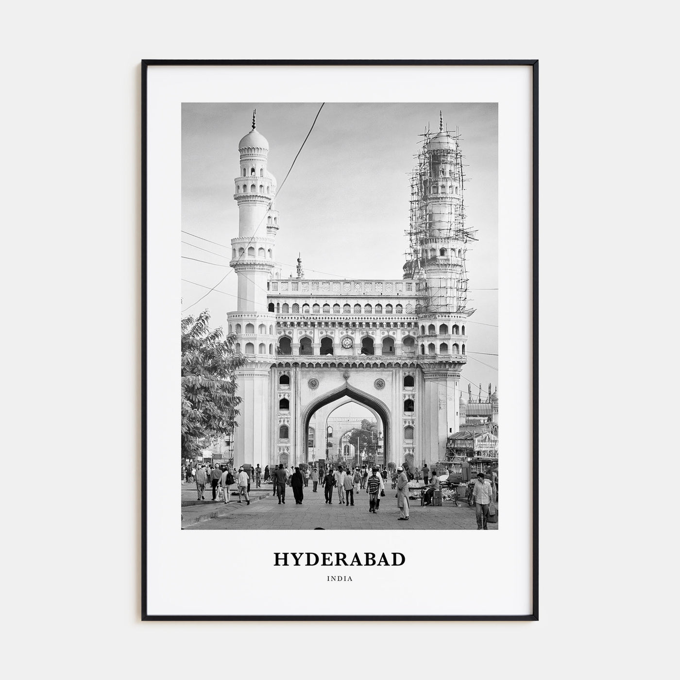 Hyderabad Portrait B&W Poster