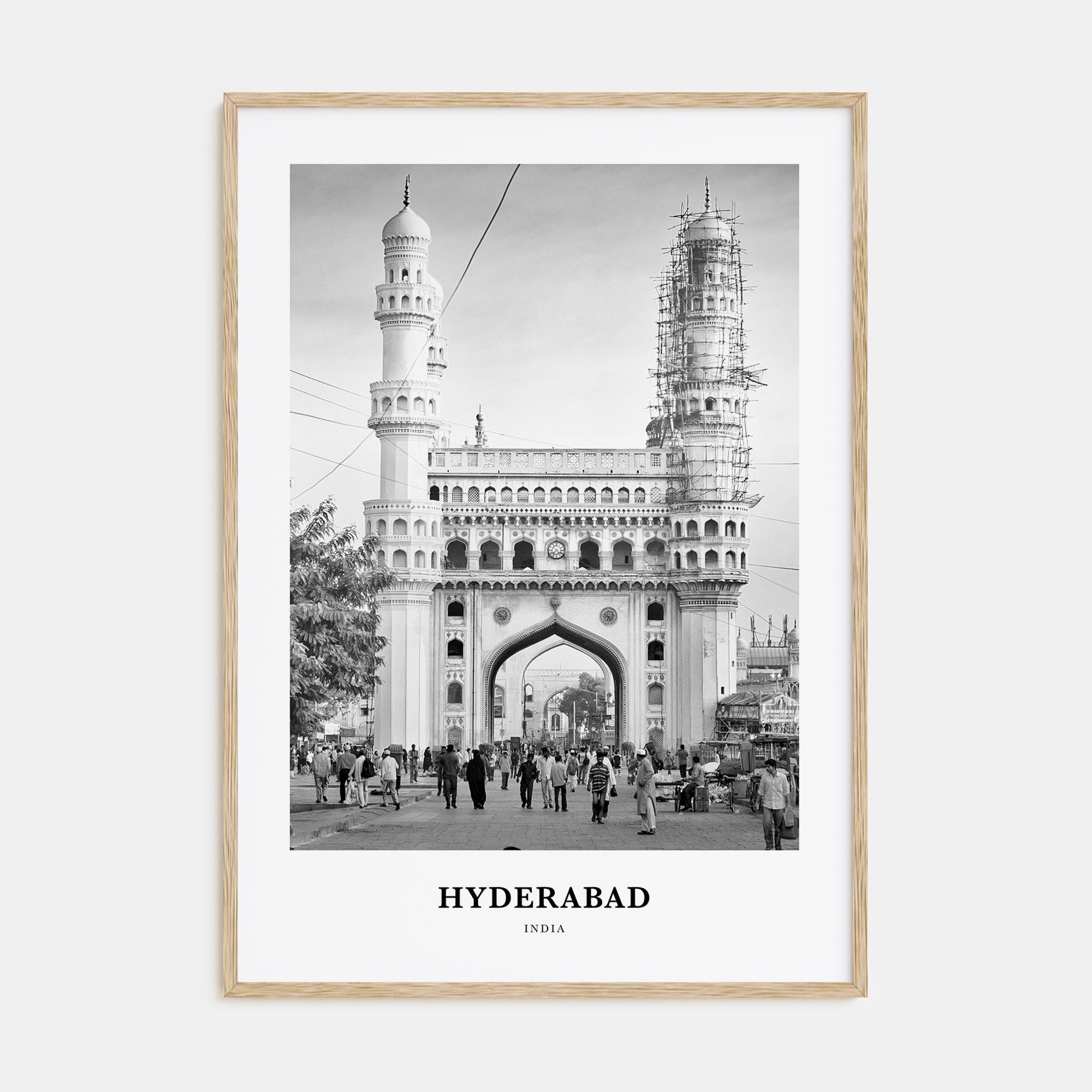 Hyderabad Portrait B&W Poster