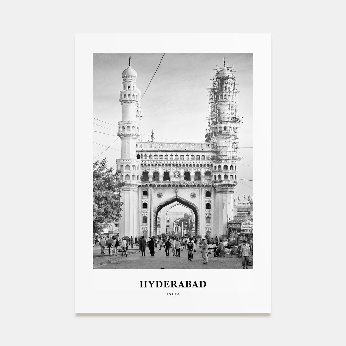 Hyderabad Portrait B&W Poster