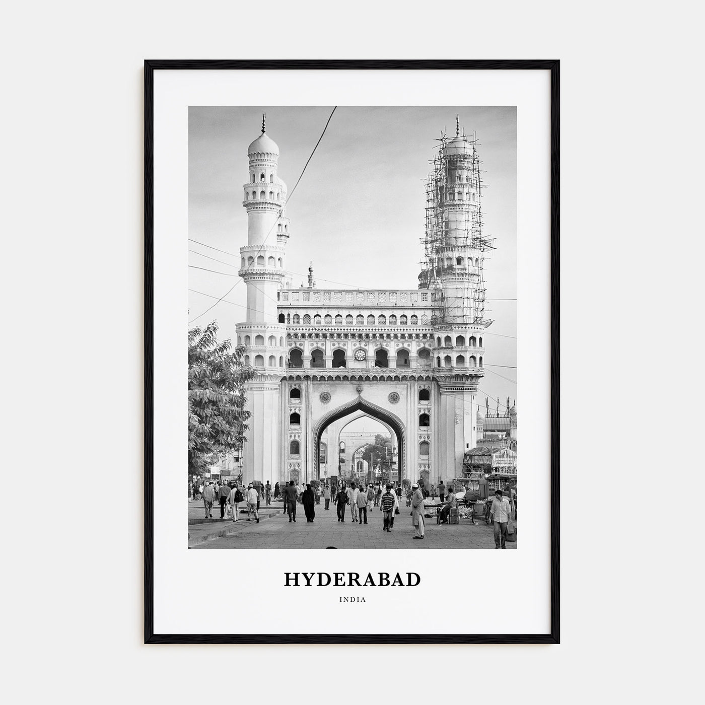Hyderabad Portrait B&W Poster
