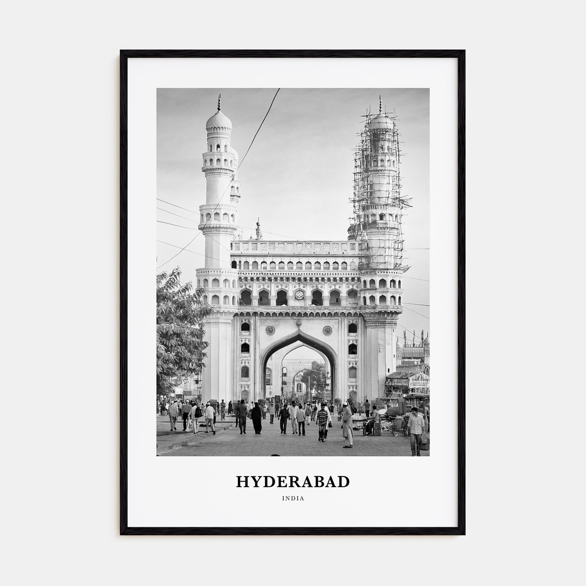 Hyderabad Portrait B&W Poster