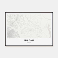 Ibadan Map Landscape Poster
