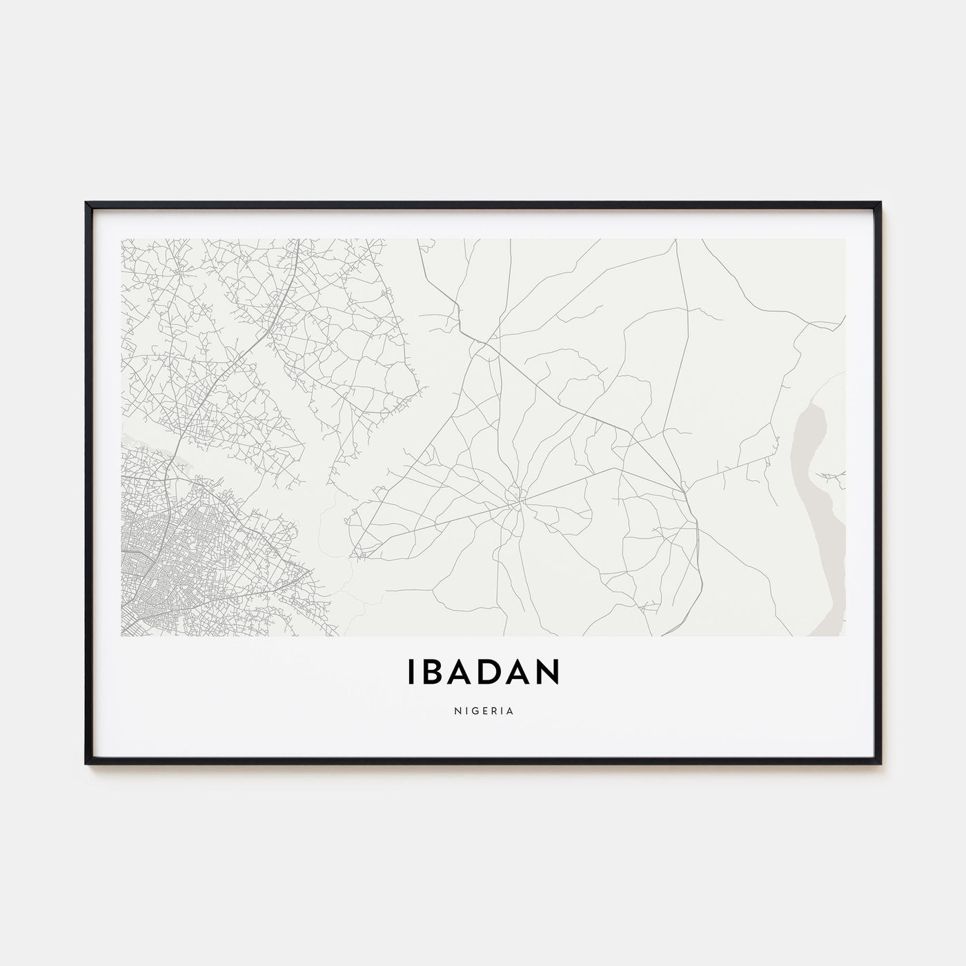 Ibadan Map Landscape Poster