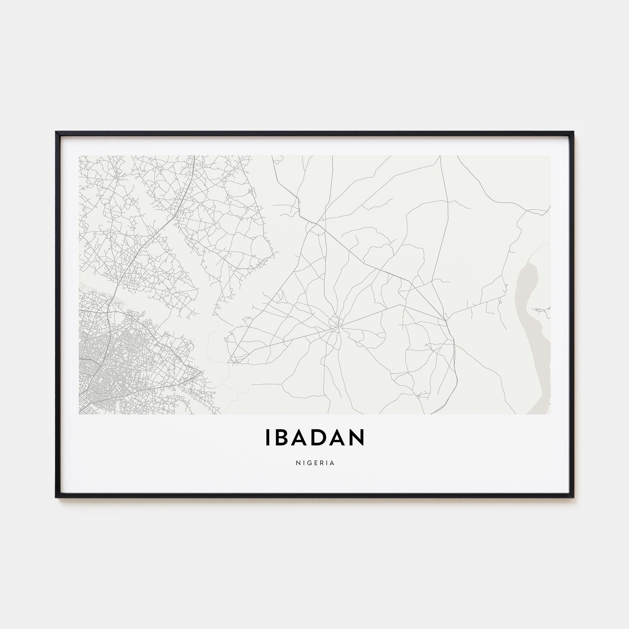 Ibadan Map Landscape Poster
