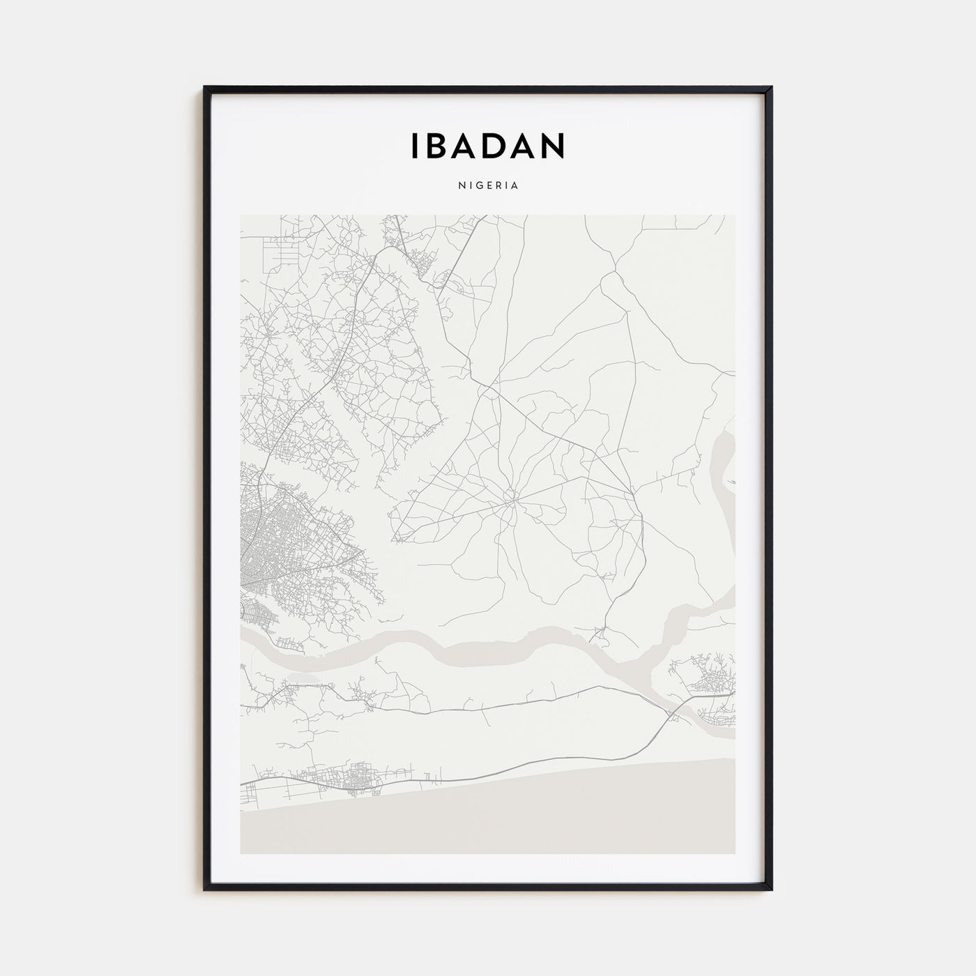 Ibadan Map Portrait Poster