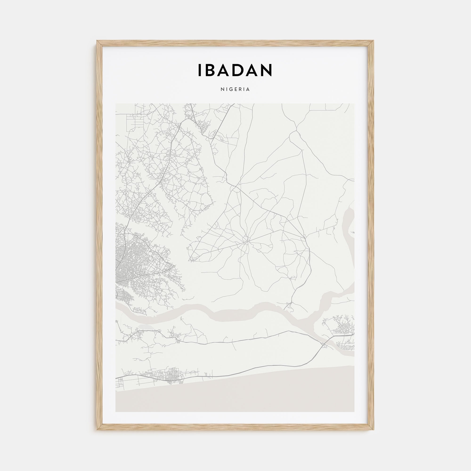 Ibadan Map Portrait Poster