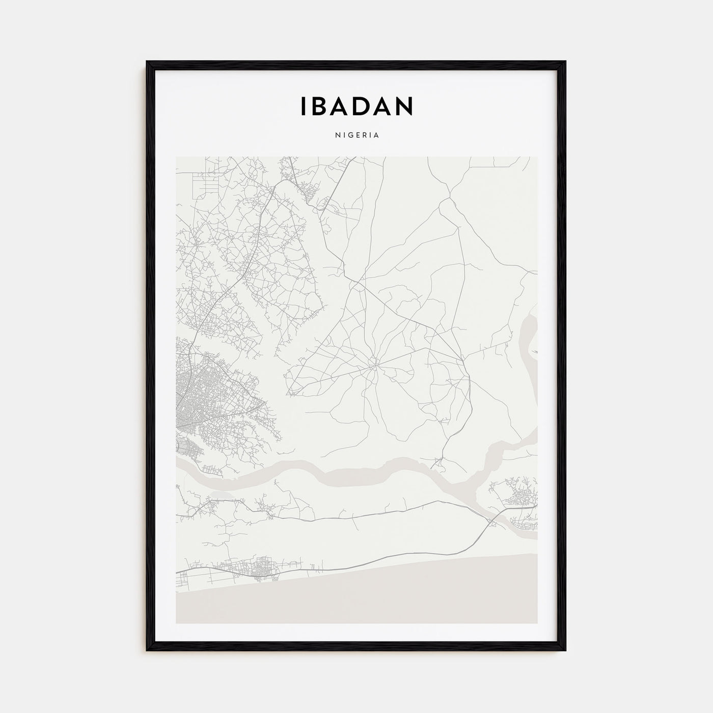 Ibadan Map Portrait Poster
