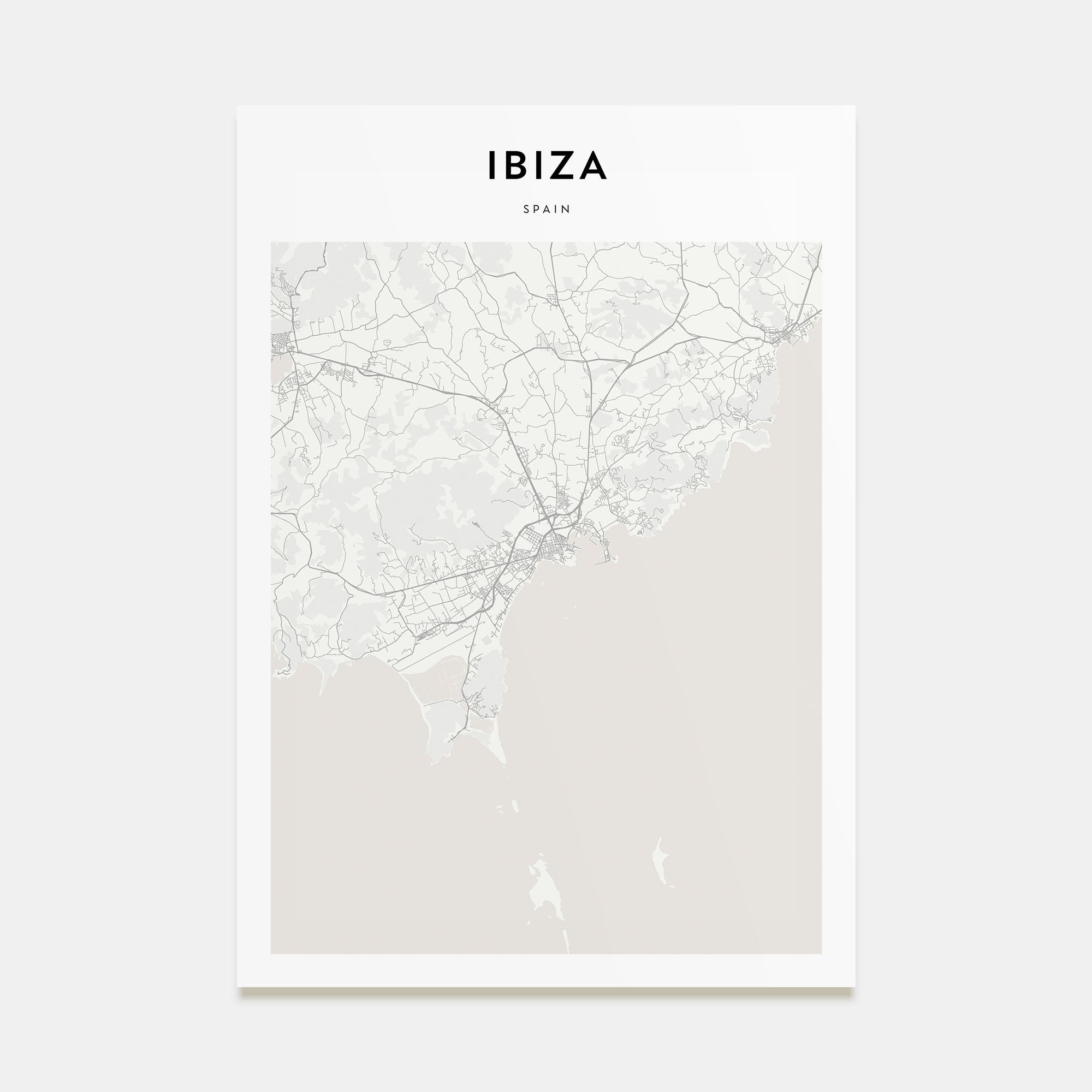 Ibiza Map Portrait Poster