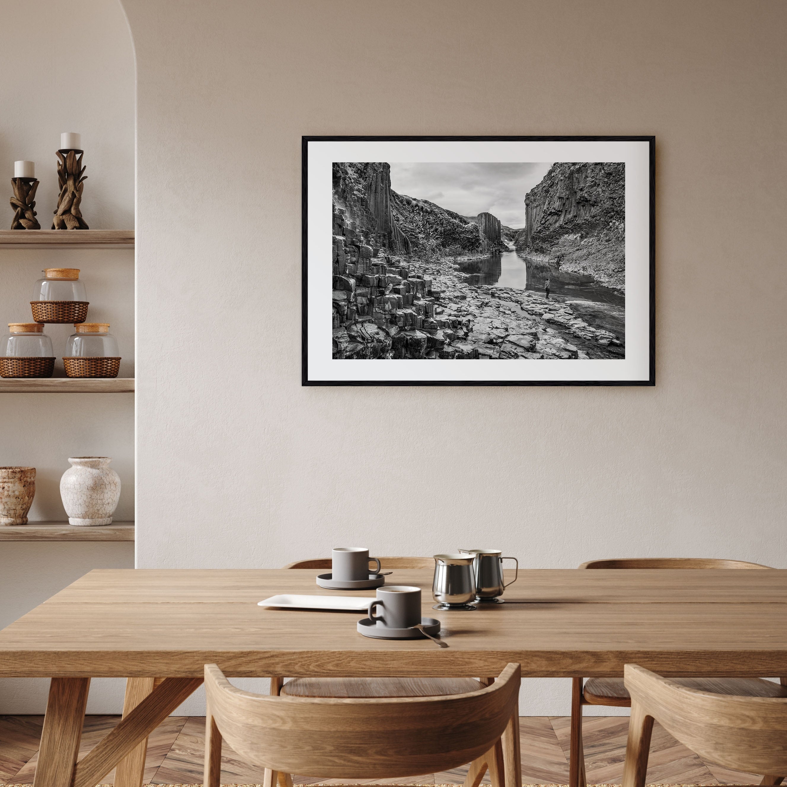 Iceland Landscape B&W Poster