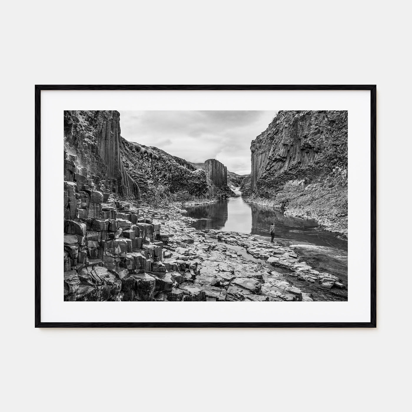 Iceland Landscape B&W Poster