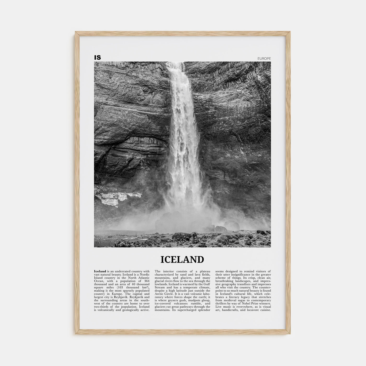 Iceland Travel B&W No 1 Poster