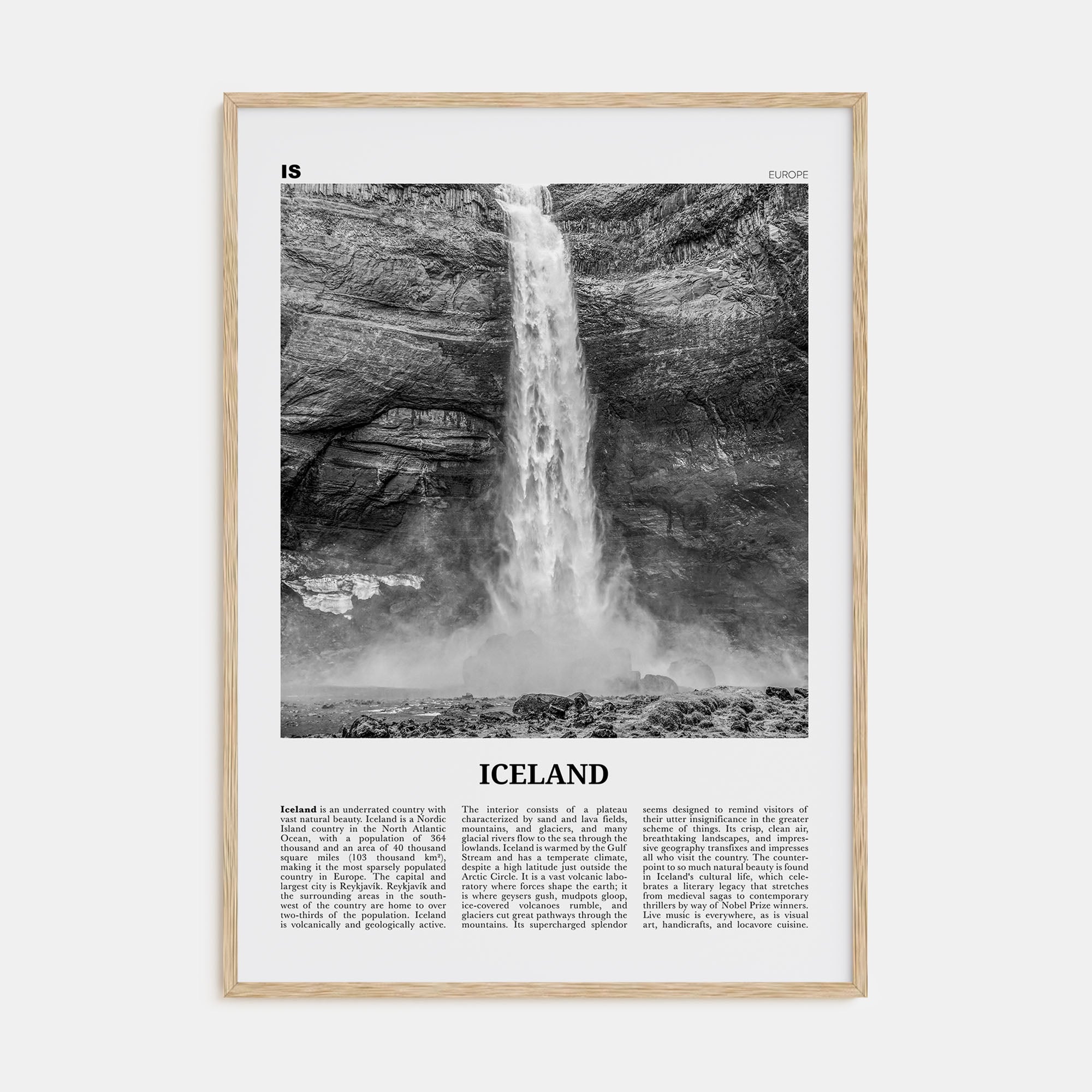 Iceland Travel B&W No 1 Poster